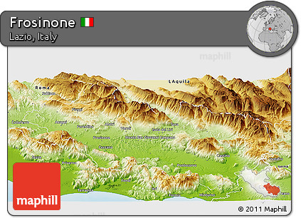 Physical Panoramic Map of Frosinone