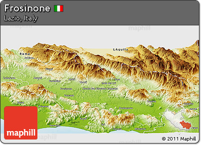 Physical Panoramic Map of Frosinone