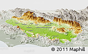 Physical Panoramic Map of Frosinone, lighten, semi-desaturated