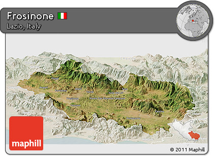 Satellite Panoramic Map of Frosinone, lighten