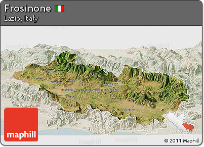 Satellite Panoramic Map of Frosinone, lighten