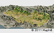 Satellite Panoramic Map of Frosinone, semi-desaturated