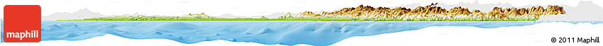 Physical Horizon Map of Lazio, single color outside