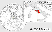 Blank Location Map of Lazio, highlighted country