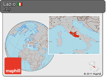 Gray Location Map of Lazio