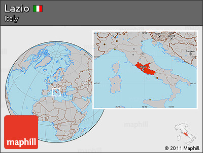 Gray Location Map of Lazio