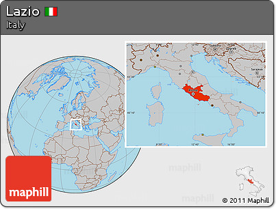 Gray Location Map of Lazio