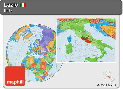 Political Location Map of Lazio