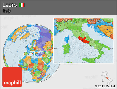 Political Location Map of Lazio