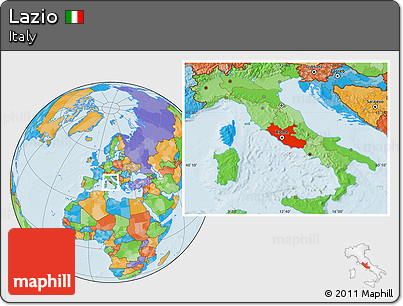Political Location Map of Lazio