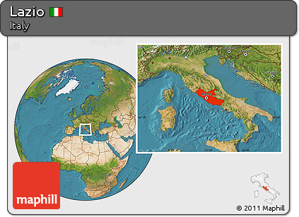 Satellite Location Map of Lazio