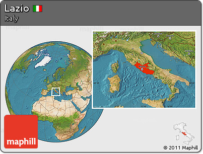 Satellite Location Map of Lazio