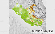 Physical Map of Lazio, lighten, desaturated