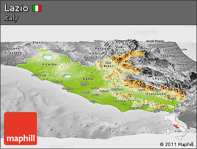 Physical Panoramic Map of Lazio, desaturated