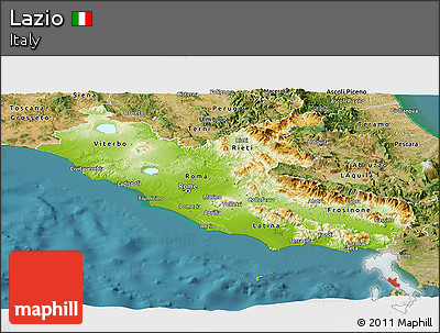 Physical Panoramic Map of Lazio, satellite outside
