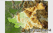 Physical 3D Map of Rieti, darken