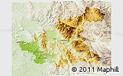 Physical 3D Map of Rieti, lighten