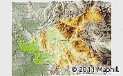 Physical 3D Map of Rieti, semi-desaturated