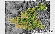 Satellite 3D Map of Rieti, desaturated