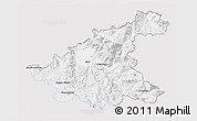 Silver Style 3D Map of Rieti, single color outside