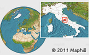 Satellite Location Map of Rieti, highlighted country