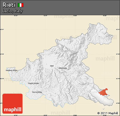 Classic Style Map of Rieti, single color outside