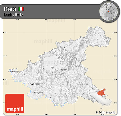 Classic Style Map of Rieti, single color outside