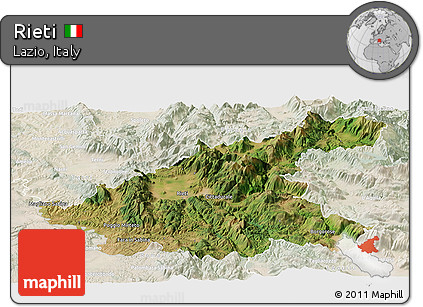Satellite Panoramic Map of Rieti, lighten