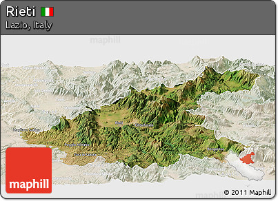 Satellite Panoramic Map of Rieti, lighten