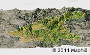 Satellite Panoramic Map of Rieti, semi-desaturated