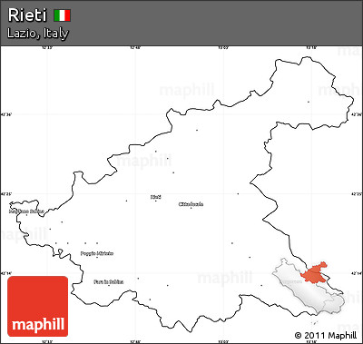 Blank Simple Map of Rieti, cropped outside