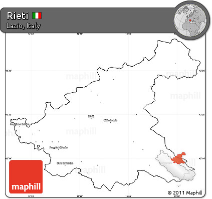 Blank Simple Map of Rieti, cropped outside