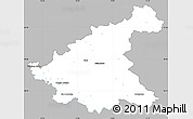 Gray Simple Map of Rieti, single color outside