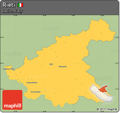 Savanna Style Simple Map of Rieti, single color outside