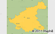 Savanna Style Simple Map of Rieti, single color outside