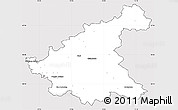 Silver Style Simple Map of Rieti, cropped outside