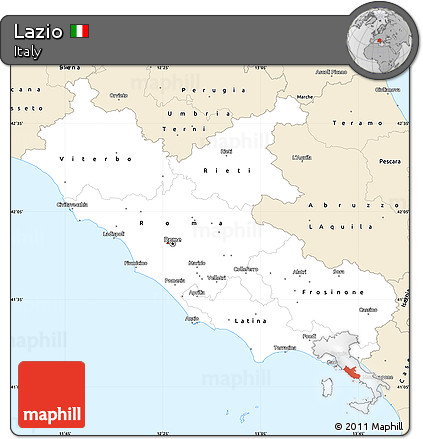 Classic Style Simple Map of Lazio