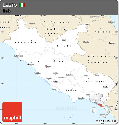 Classic Style Simple Map of Lazio