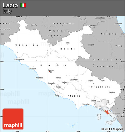 Gray Simple Map of Lazio