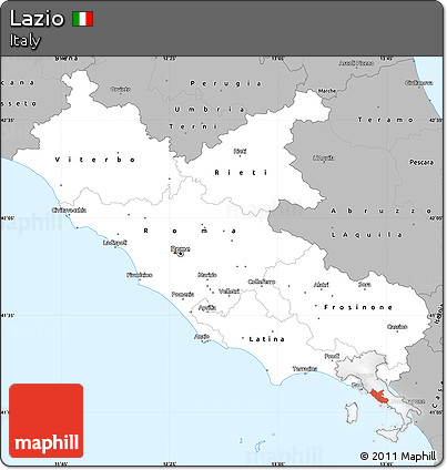 Gray Simple Map of Lazio