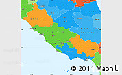 Political Simple Map of Lazio, political shades outside