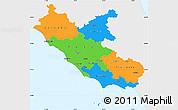 Political Simple Map of Lazio, single color outside