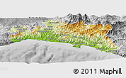 Physical Panoramic Map of Genova, desaturated