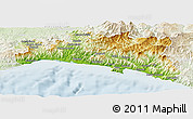 Physical Panoramic Map of Genova, lighten