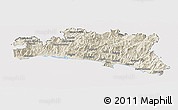 Shaded Relief Panoramic Map of Genova, cropped outside