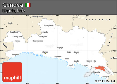 Classic Style Simple Map of Genova