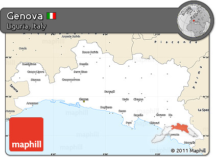 Classic Style Simple Map of Genova