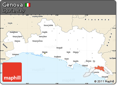 Classic Style Simple Map of Genova