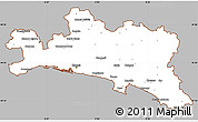 Gray Simple Map of Genova, cropped outside