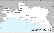 Gray Simple Map of Genova, single color outside
